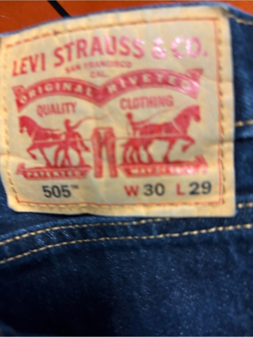 Levi's 505 Straight Leg Jeans in Dark Blue Denim